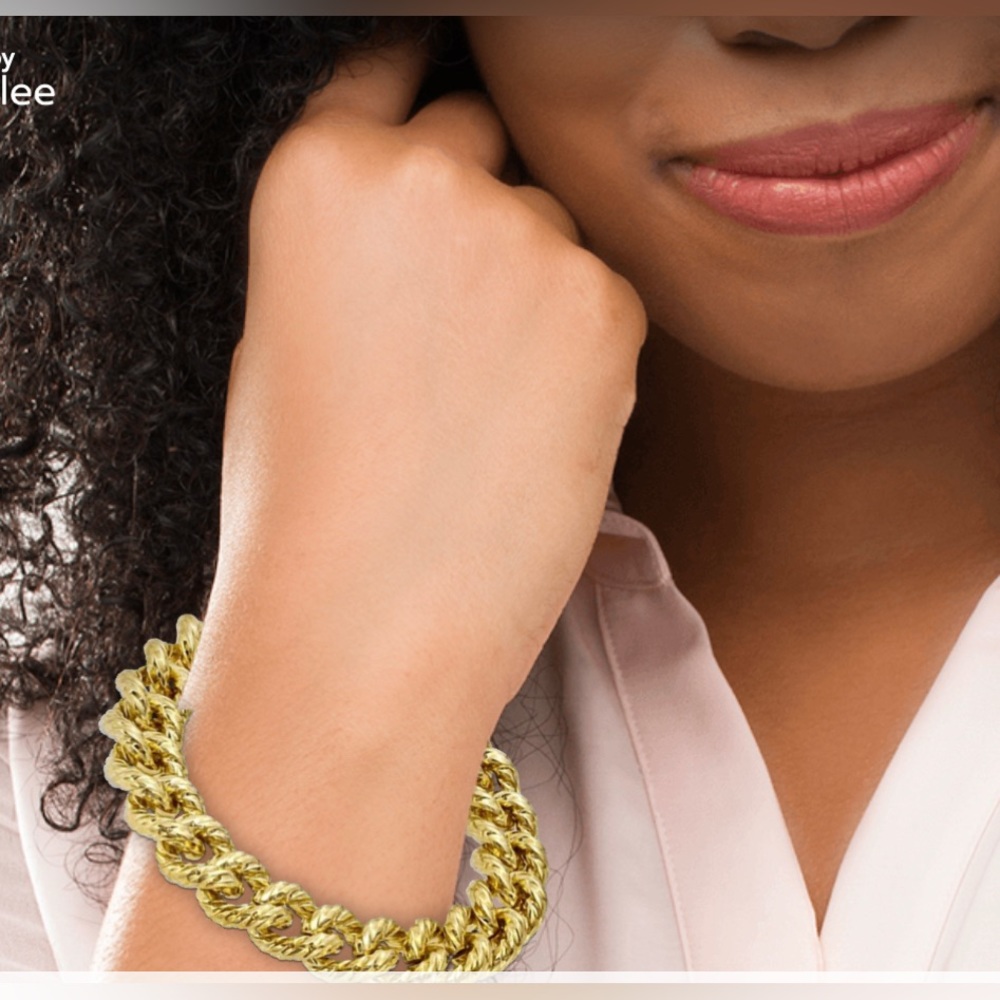 Elegance D’Italia bronce 14k GF textured curb bracelet